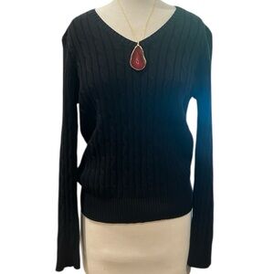 St. John's Bay Black V-Neck Sweater